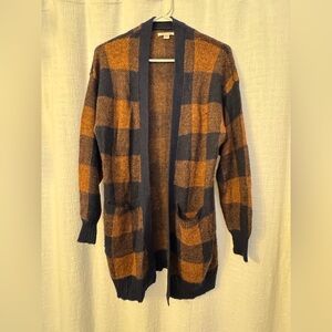 American Eagle Outfitters Checkered Cardigan in Brown and Black